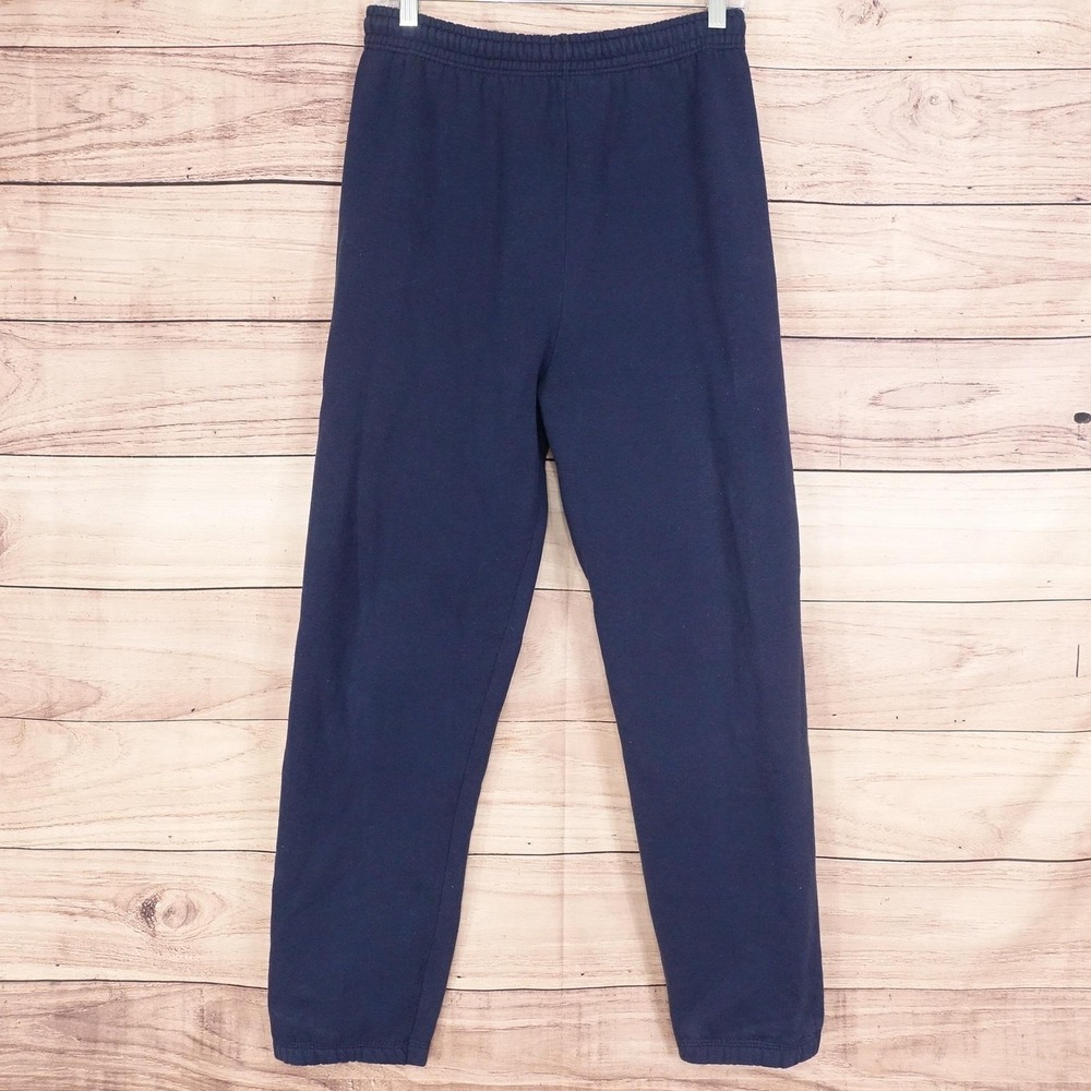 Vintage Fruit Of The Loom Sweatpants Mens M Blue Fleece Drawstring USA‎ 90s